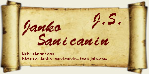 Janko Saničanin vizit kartica